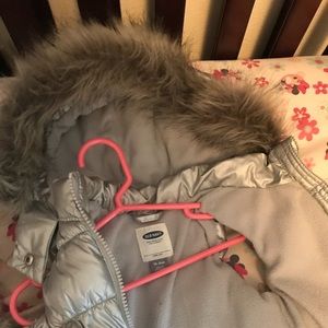 Vest with fur hood